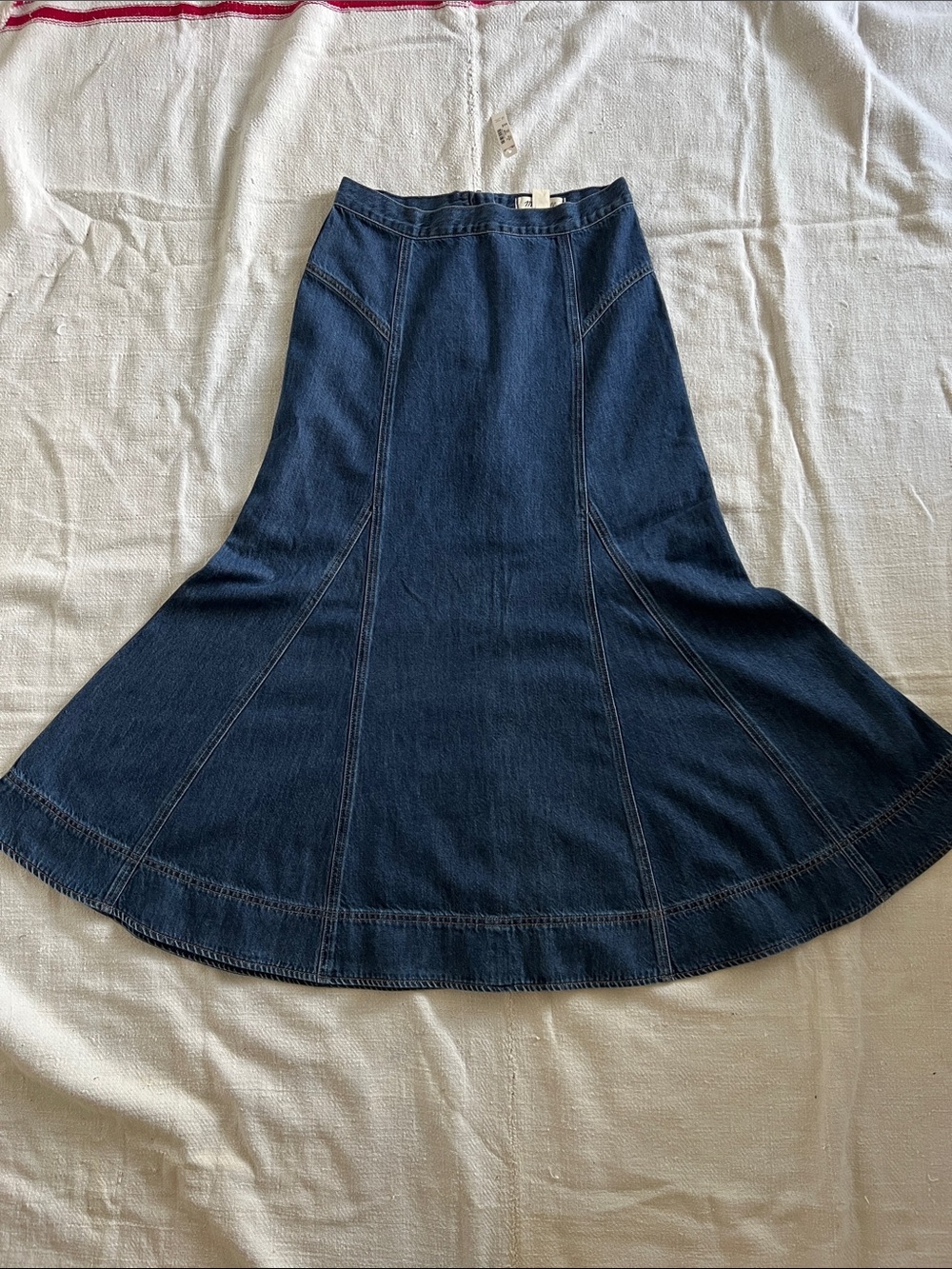 Madewell Indigo Denim Flare Maxi Skirt